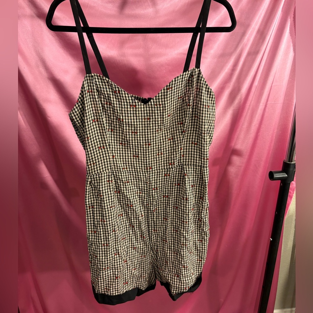 Cherry Gingham Romper NWT
